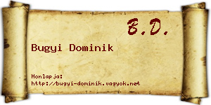 Bugyi Dominik névjegykártya
